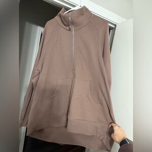 Scuba Oversized Funnel Neck Half Zip Long